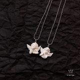 Cute Cupid Angel Pendant Stainless Steel Necklace, Long Chain Baby Shaped Jewelry Sweetheart for Women Man Friendship Girl Gifts