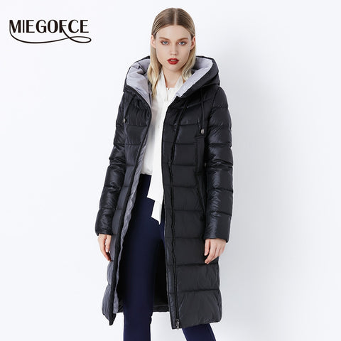MIEGOFCE 2019 Coat Jacket Winter Women's Hooded Warm Parkas Bio Fluff Parka Coat Hight Quality Female New Winter Collection Hot