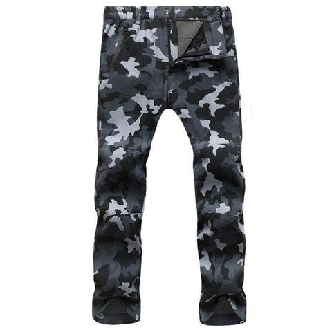 Stretch Waterproof Pants Men Casual Winter Thick Warm Fleece Shark Skin Trousers Male Windbreaker Sweatpants Mens Tactical Pants