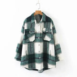 2020 Autumn Winter Plaid Oversize Jackets Loose Causal Checker Streetwear Coat