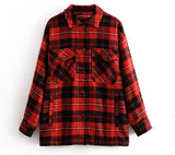 2020 Autumn Winter Plaid Oversize Jackets Loose Causal Checker Streetwear Coat