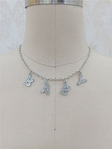 Harajuku Letter Crystal Angel Necklace Women Jewelry Couple Gift Necklace BABY HONEY Choker Femme Punk Collier Drop Ship
