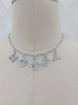 Harajuku Letter Crystal Angel Necklace Women Jewelry Couple Gift Necklace BABY HONEY Choker Femme Punk Collier Drop Ship