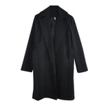 MVGIRLRU elegant Long Women's coat lapel 2 pockets belted Jackets solid color coats Female Outerwear