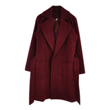 MVGIRLRU elegant Long Women's coat lapel 2 pockets belted Jackets solid color coats Female Outerwear