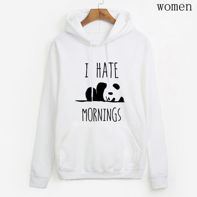 brand tracksuis fashion women long sleeve hoodies 2019 moleton feminino fleece hoodies Panda I HATE MORNINGS sweatshirt  female