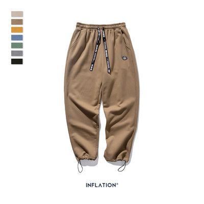 INFLATION DESIGN Super Loose Fit Men Sweatpants In Pure Color Loose Fit Retro Style Mens Sweatpants Street Wear Men Pants 93402W