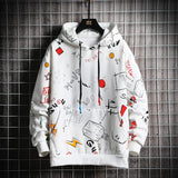 SingleRoad Men's Winter Hoodies Men 2019 Fleece Graffiti Sweatshirt Male Hip Hop Harajuku Japanese Streetwear Yellow Hoodie Men