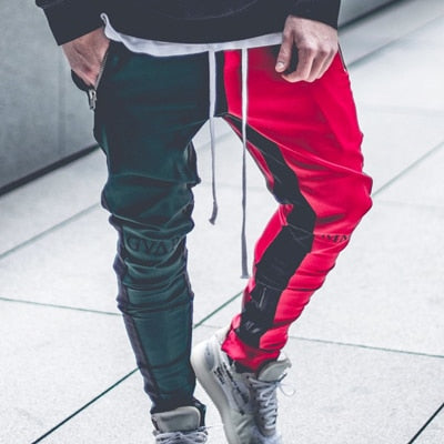 April MOMO 2019 Men Jogger Patchwork Gyms Pants Men Fitness Bodybuilding Gyms Pants Runners Clothing Sweatpants Trousers Hombre