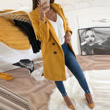 Women Autumn Winter Woollen Coat Long Sleeve Turn-Down Collar Oversize Blazer Outwear Jacket Elegant Overcoats Loose Plus Size