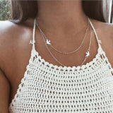 Gold Color Star Pendant Necklace Choker Chain necklaces for women Kolye Bijoux Collares Mujer gargantilha Collier Femme