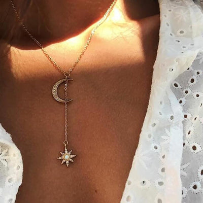 Gold Color Star Pendant Necklace Choker Chain necklaces for women Kolye Bijoux Collares Mujer gargantilha Collier Femme