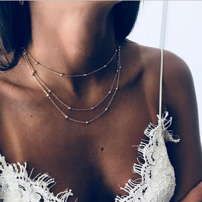 Gold Color Star Pendant Necklace Choker Chain necklaces for women Kolye Bijoux Collares Mujer gargantilha Collier Femme