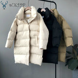HXJJP Thick  Jacket Women Winter 2019 Outerwear Coats Female Long Casual Warm  Oversize puffer jacket Parka branded