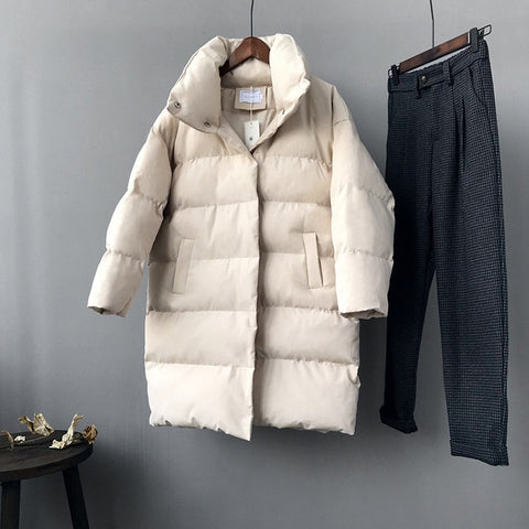 HXJJP Thick  Jacket Women Winter 2019 Outerwear Coats Female Long Casual Warm  Oversize puffer jacket Parka branded
