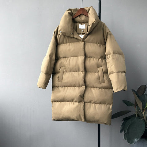 HXJJP Thick  Jacket Women Winter 2019 Outerwear Coats Female Long Casual Warm  Oversize puffer jacket Parka branded