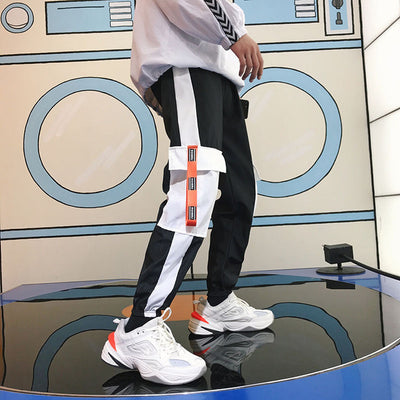 2020 Pockets Cargo Pants Men Color Patchwork Casual Jogger Fashion Tactical Trousers Tide Harajuku Streetwear