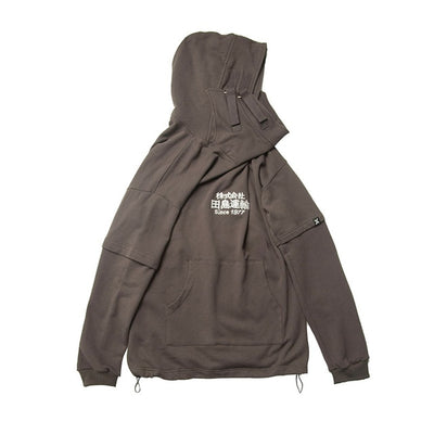 UNSETTLE Fish Mouth Japanese Harajuku Embroidery Tactics Streetwear Hoodies Hip Hop men pullover hoodie Casual Sweatshirts Tops