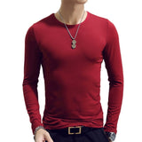 2019  Men Casual T Shirts Long Sleeve  Tops Tees Shirt Mens Clothing Fashion V Neck Tshirt Undetshirts 3XL Oversized
