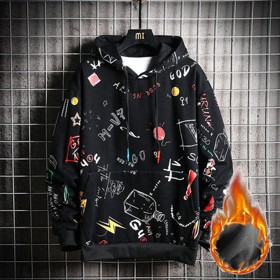 SingleRoad Men's Hoodies Men Winter Fleece Harajuku Japanese Streetwear Hip Hop Yellow Hoodie Men Sweatshirts Sweatshirt Male