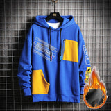 SingleRoad Men's Hoodies Men Winter Fleece Harajuku Japanese Streetwear Hip Hop Yellow Hoodie Men Sweatshirts Sweatshirt Male
