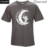 100% cotton digging the moon print funny mens o-neck t shirts fashion men's tops men T-shirt cool men tshirt male men tee shirts