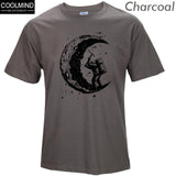 100% cotton digging the moon print funny mens o-neck t shirts fashion men's tops men T-shirt cool men tshirt male men tee shirts