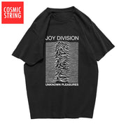 COSMIC STRING 100% cotton summer men's T-shirts Joy Division Unknown Pleasure punk COOL T-shirt rock hipster t shirt tee shirts