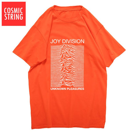COSMIC STRING 100% cotton summer men's T-shirts Joy Division Unknown Pleasure punk COOL T-shirt rock hipster t shirt tee shirts