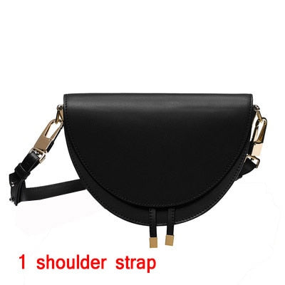NIGEDU Women Crossbody Bag Fashion Crocodile Semicircle Saddle Bags PU Leather Shoulder Bags for female Handbags designer bolsas