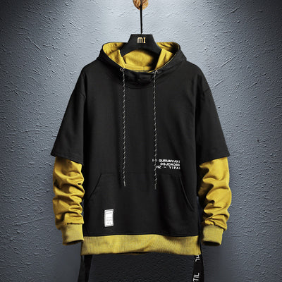 Hoodie Sweatshirt Mens Hip Hop Pullover Hoodies Streetwear Casual Fashion Clothes colorblock hoodie  cotton
