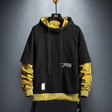 Hoodie Sweatshirt Mens Hip Hop Pullover Hoodies Streetwear Casual Fashion Clothes colorblock hoodie  cotton