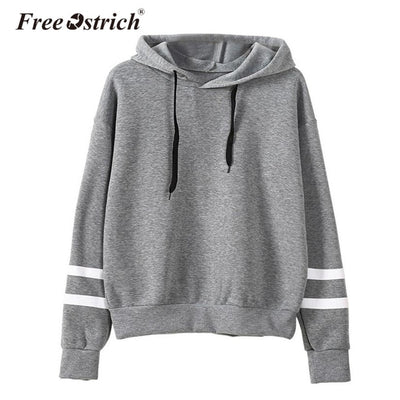 FREE OSTRICH Sweatshirt 2017 Women Hoodies Fashion Casual Striped Hoodie Pullover Tops Moletom Feminino Dropshipping De9