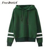 FREE OSTRICH Sweatshirt 2017 Women Hoodies Fashion Casual Striped Hoodie Pullover Tops Moletom Feminino Dropshipping De9