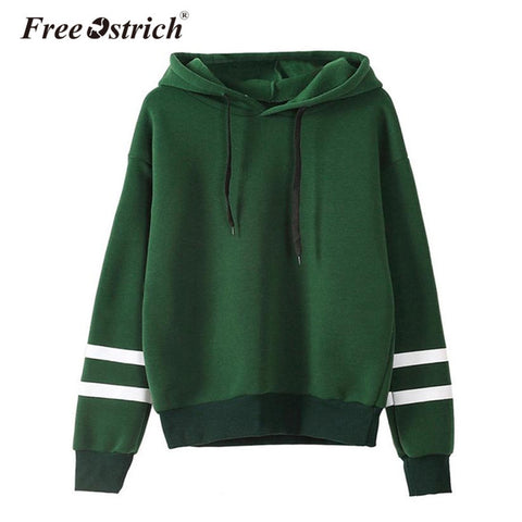 FREE OSTRICH Sweatshirt 2017 Women Hoodies Fashion Casual Striped Hoodie Pullover Tops Moletom Feminino Dropshipping De9
