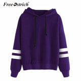 FREE OSTRICH Sweatshirt 2017 Women Hoodies Fashion Casual Striped Hoodie Pullover Tops Moletom Feminino Dropshipping De9
