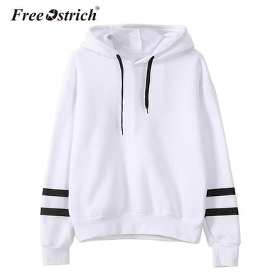 FREE OSTRICH Sweatshirt 2017 Women Hoodies Fashion Casual Striped Hoodie Pullover Tops Moletom Feminino Dropshipping De9