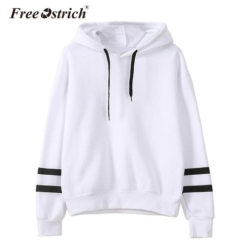 FREE OSTRICH Sweatshirt 2017 Women Hoodies Fashion Casual Striped Hoodie Pullover Tops Moletom Feminino Dropshipping De9