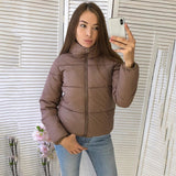 FORERUN Fashion Bubble Coat Solid Standard Collar Oversized Short Jacket Winter Autumn Female Puffer Jacket Parkas Mujer 2019