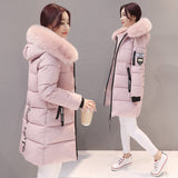 Parka Women Winter Coats Long Cotton Casual Fur Hooded Jackets Women Thick Warm Winter Parkas Female Overcoat Coat 2019 MLD1268