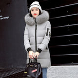 Parka Women Winter Coats Long Cotton Casual Fur Hooded Jackets Women Thick Warm Winter Parkas Female Overcoat Coat 2019 MLD1268