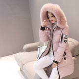 Parka Women Winter Coats Long Cotton Casual Fur Hooded Jackets Women Thick Warm Winter Parkas Female Overcoat Coat 2019 MLD1268