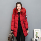 Parka Women Winter Coats Long Cotton Casual Fur Hooded Jackets Women Thick Warm Winter Parkas Female Overcoat Coat 2019 MLD1268