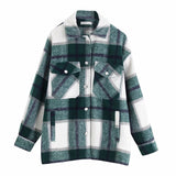 autumn red Plaid coats and jackets women streetwear fashion Long Sleeve office jackets coats Oversized Outerwear 2019