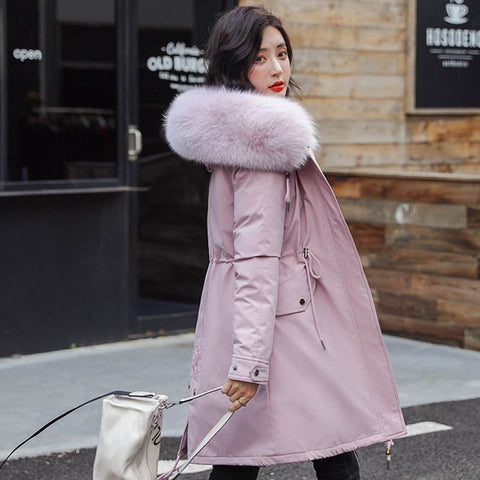 Winter Parkas 2019 winter -30 degree women's Parkas coats hooded fur collar thick section warm winter Jackets snow coat jacket