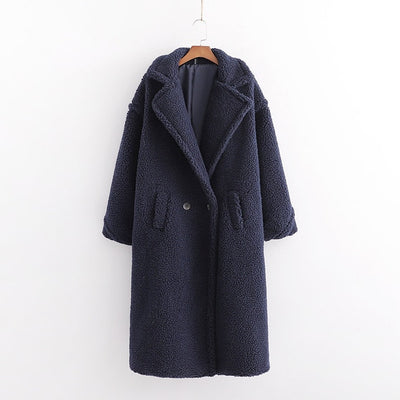 Autumn Winter Women Beige Teddy Coat Stylish Female Thick Warm Cashmere Jacket Casual Girls Streetwear