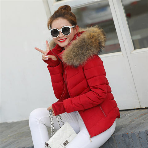 2019 New Winter Coat Women  Winter Jacket Womens Parkas Gloves warm detachable fur collar detachable hat Slim fit Outwear