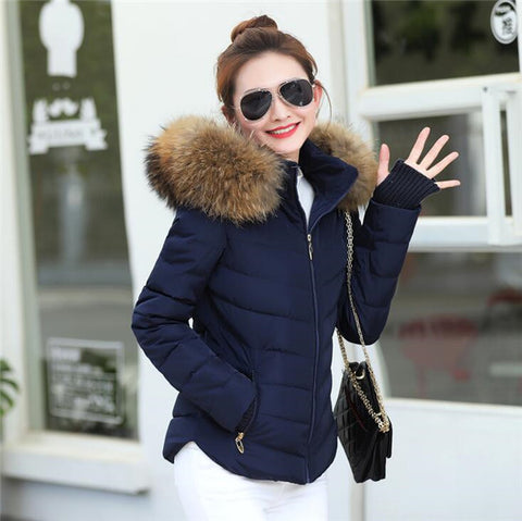 2019 New Winter Coat Women  Winter Jacket Womens Parkas Gloves warm detachable fur collar detachable hat Slim fit Outwear