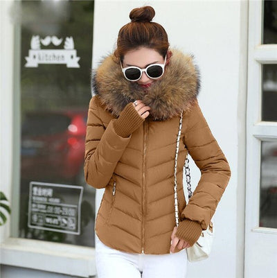 2019 New Winter Coat Women  Winter Jacket Womens Parkas Gloves warm detachable fur collar detachable hat Slim fit Outwear