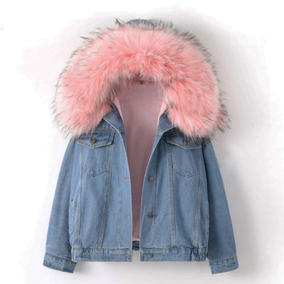 2019 New Warm Winter Bomber Women Winter Autumn Hooded Girls Coat Jeans Denim Jackets Basic Ladies Top Windbreaker Female Large
